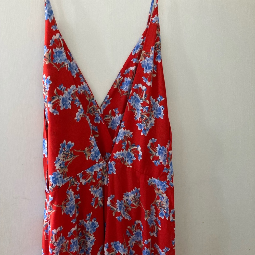 Lush Red Floral XL Maxi Dress